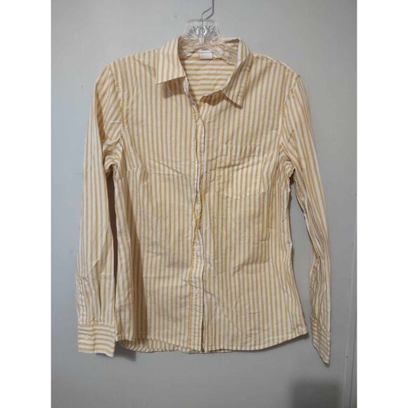 GAP | Women's Yellow & White Striped Button Up Shirt Size XS - Picture 1 of 5